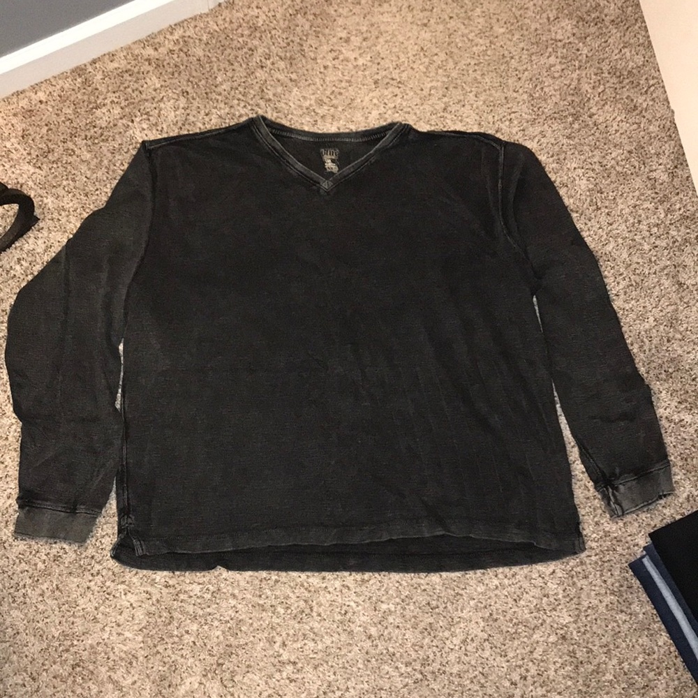 Distressed black long sleeve shirt